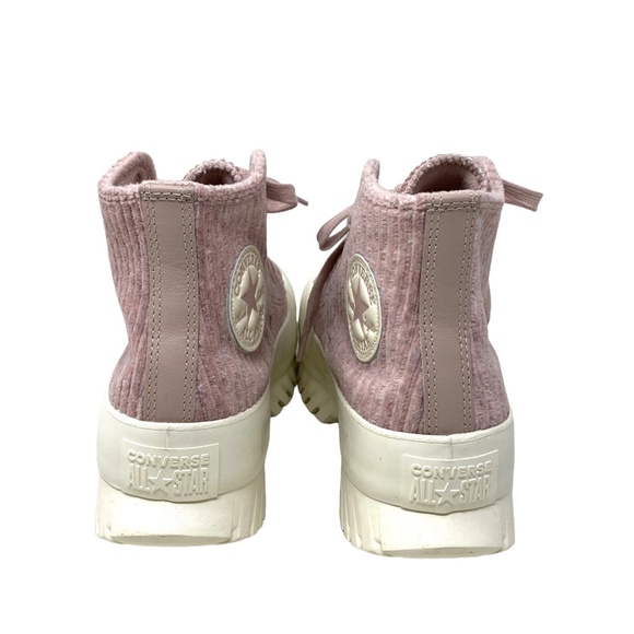 Converse Chuck Taylor Lugged 2.0 High Top Velour Pink Women's Sneakers A03243C - Picture 5 of 7